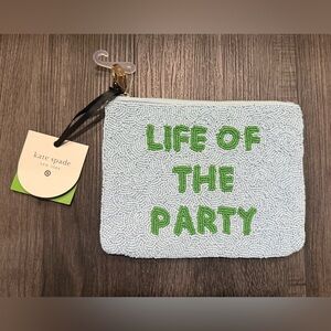 Kate Spade Light Blue Life of the Party Beaded Clutch